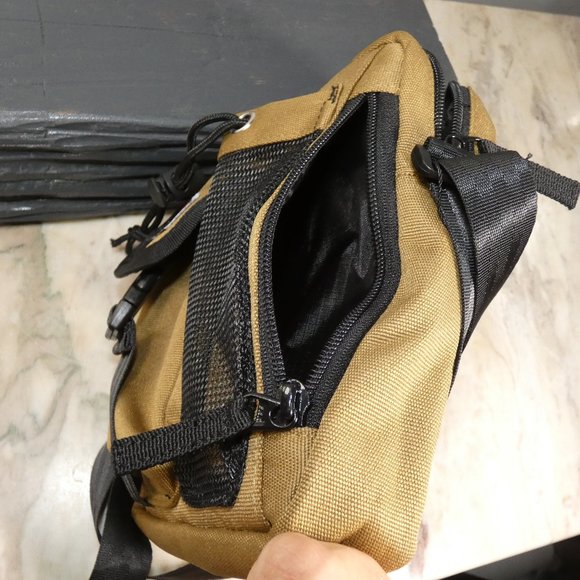 Ben Davis Waist, Shoulder Compartments Cross Body Bag Tan and Black - Picture 5 of 7